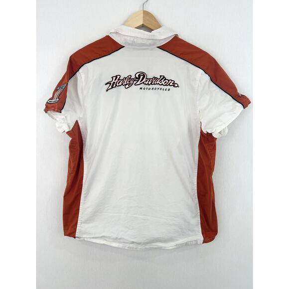 Harley Davidson Women's Embroidered Button Down Shirt 1W Burnt Orange Patch - Picture 8 of 8